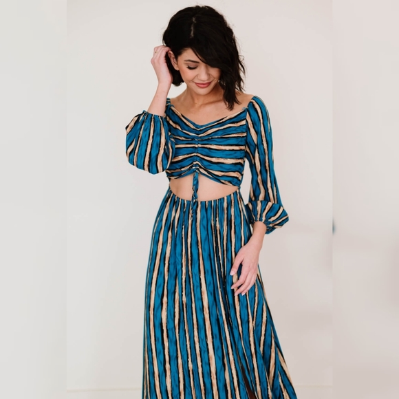 Dress Day Dearest Memory Striped Cutout Dress - Picture 2 of 5